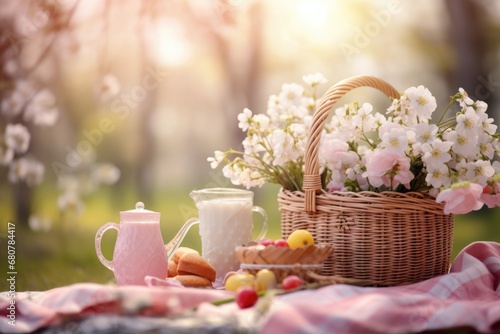 Spring picnic background