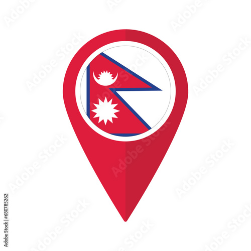 Free Download Flag of Nepal flag on map pinpoint icon isolated red color - GFXLoad