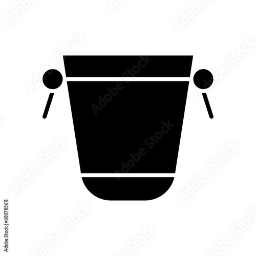 ice bucket glyph icon