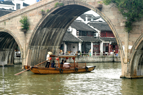 Canvas Print Zhujiajiao Ancient Town, Qingpu, Shanghai, China, is a famous historical and cultural town in China, the most beautiful characteristic town, and a famous tourist destination