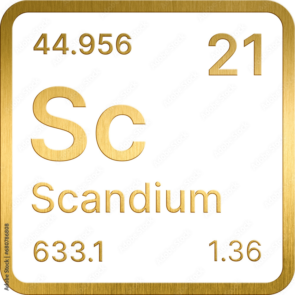 Golden 21. Scandium (Sc) Periodic table of the chemical elements Golden 21. Scandium (Sc) Periodic table of the chemical elements