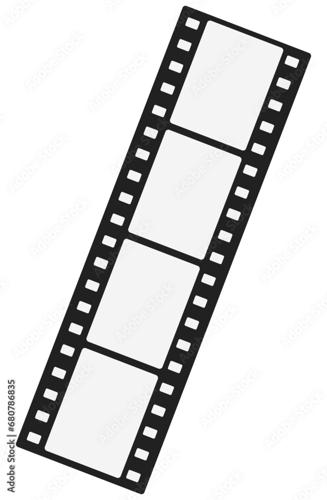 Film strip line icon simple design. Vector blank film strip