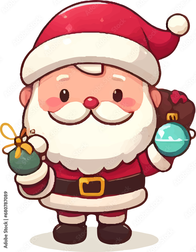 santa claus. Merry Christmas watercolors cute Santa Claus on white background. santa claus. Merry Christmas watercolors cute Santa Claus on white background.