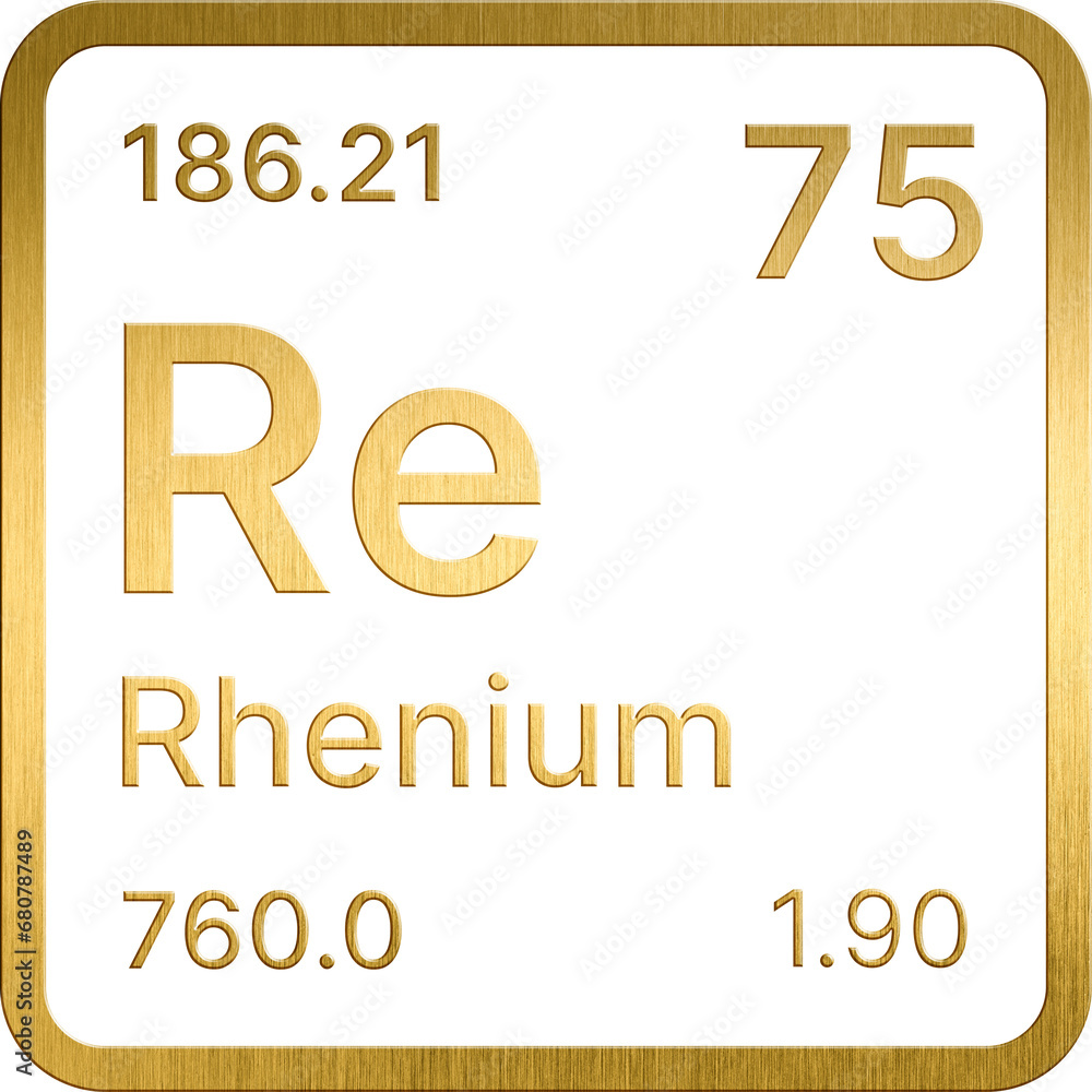 Golden 75. Rhenium (Re) Periodic table of the chemical elements Golden 75. Rhenium (Re) Periodic table of the chemical elements