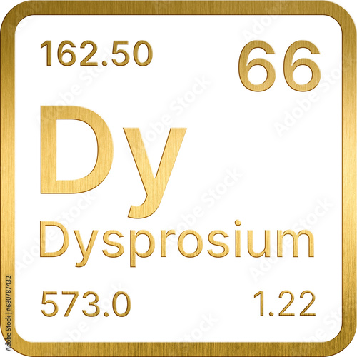 Golden 66. Dysprosium (Dy) Periodic table of the chemical elements