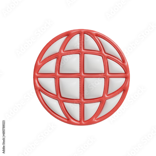 Globe Icon  3D render