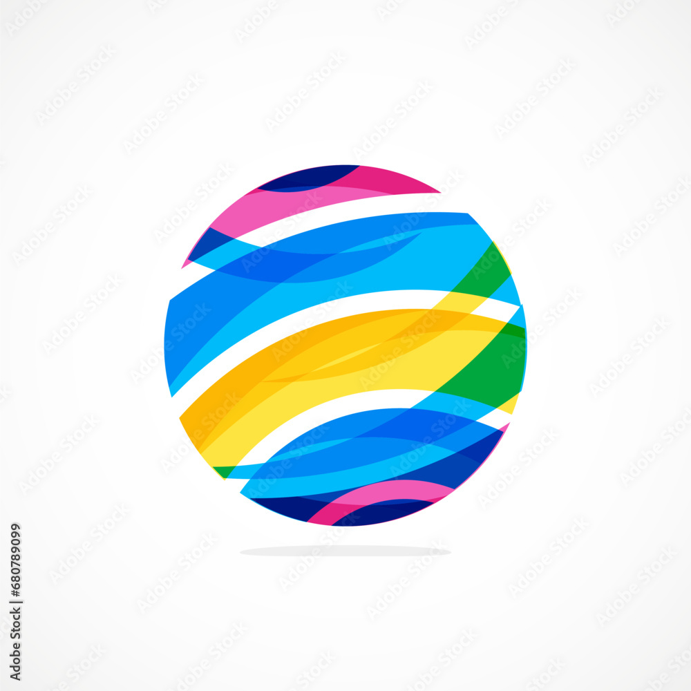 Abstract circle logo, dynamic aesthetic. Simplicity suggests connectivity, fluidity, and energy, making it a versatile choice for brands seeking a modern, visually engaging identity