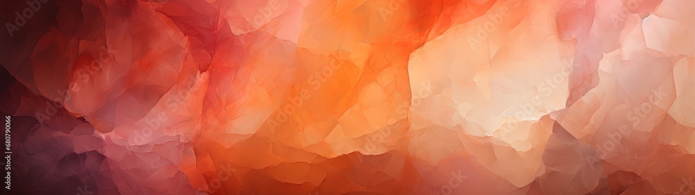 Vibrant Red and Orange Panoramic Abstract Art