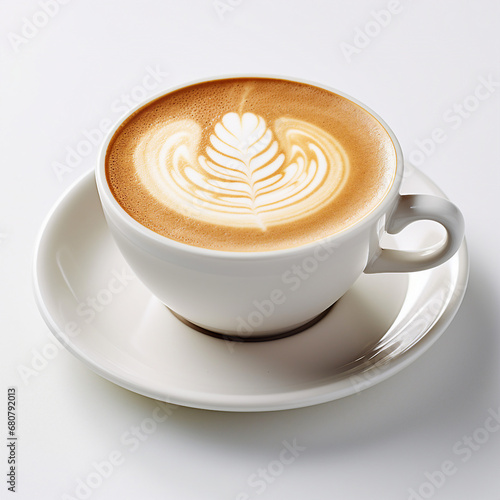 Cappucino with a white background