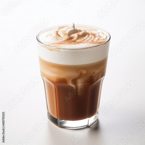 Cappucino with a white background