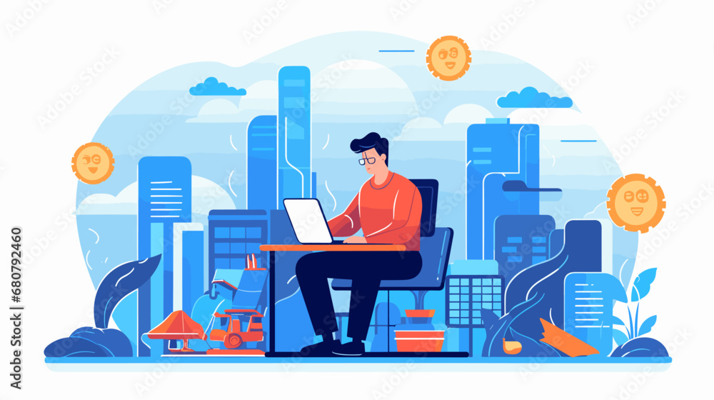Concept vector illustration of business situation. Concept vector illustration of business situation.