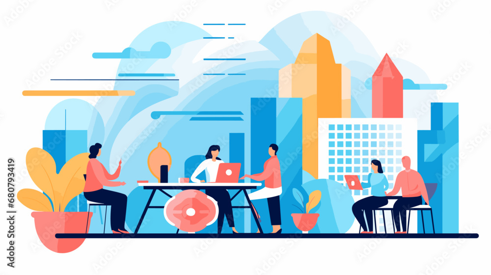 Concept vector illustration of business situation. Concept vector illustration of business situation.
