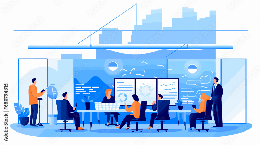 Concept vector illustration of business situation. Concept vector illustration of business situation.
