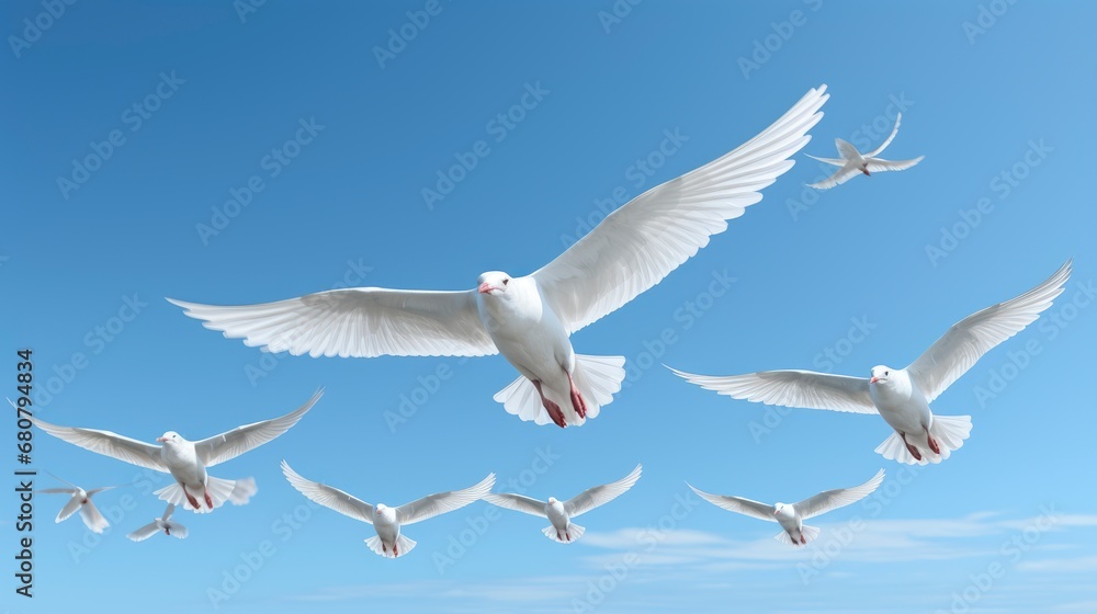 Obraz premium Snow Geese Anser Caerulescens Flying By , Wallpaper Pictures, Background Hd