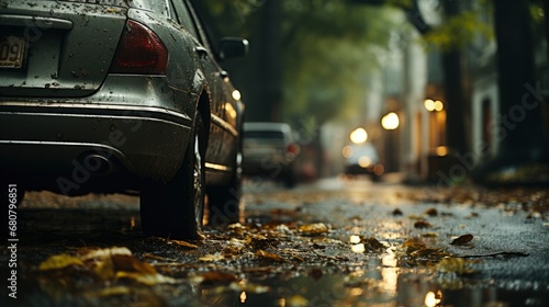 Heavy Rain Tree Parking , Wallpaper Pictures, Background Hd photo