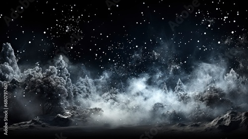 Powder Particles Snow Flying Over Black , Wallpaper Pictures, Background Hd