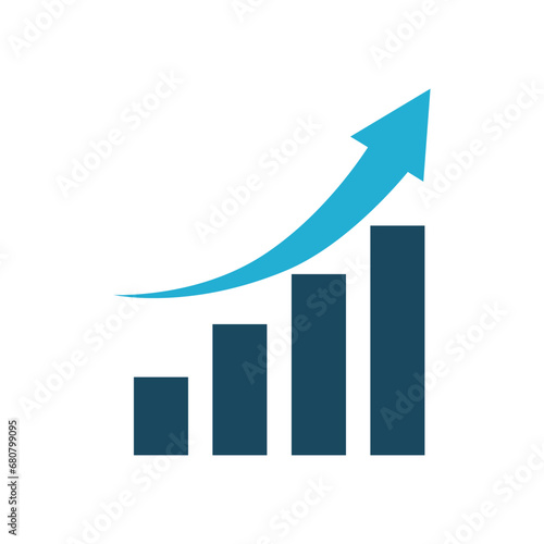 business chart of growth stock graph icons financial rise up increase profit curved arrow graph