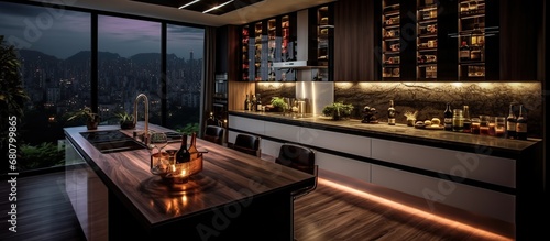 modern interior of luxury kitchen