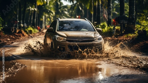 Car Passing Through Flooded Road Driving , Wallpaper Pictures, Background Hd © MI coco
