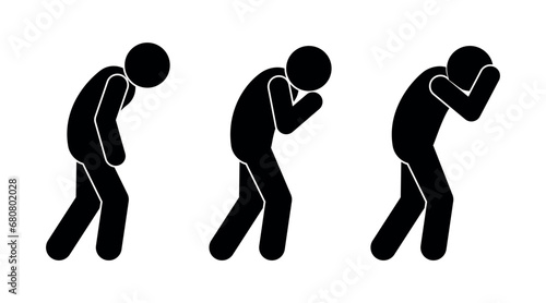 stick figure man icon, isolated people silhouettes