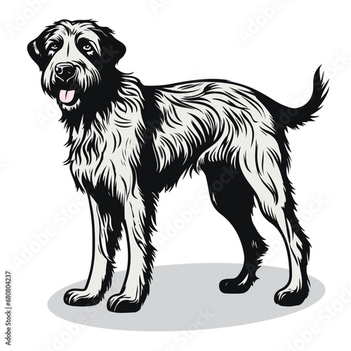 Irish Wolfhound silhouettes and icons. black flat color simple elegant Irish Wolfhound animal vector and illustration.