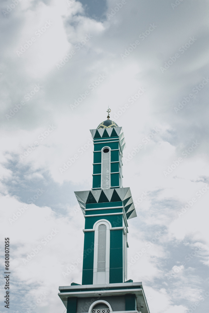 mosque tower with sky background