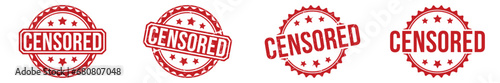 Censored rubber stamp vector illustration on white background. Censored rubber stamp