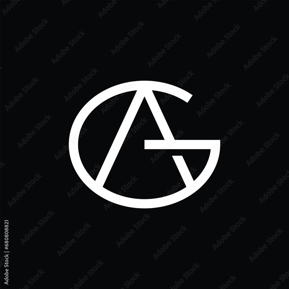 monogram letter AG GA initial logo design monogram letter AG GA initial logo design
