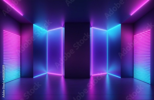 Blue pink violet neon abstract