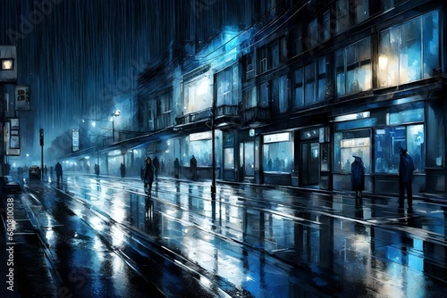 Street in rainy weather 