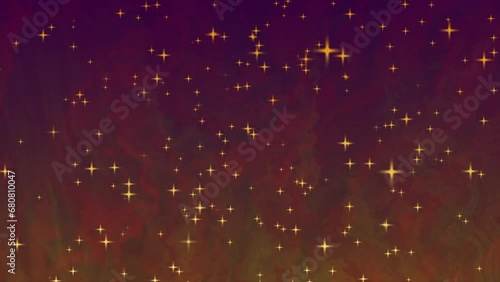 Warm color background with falling stars photo