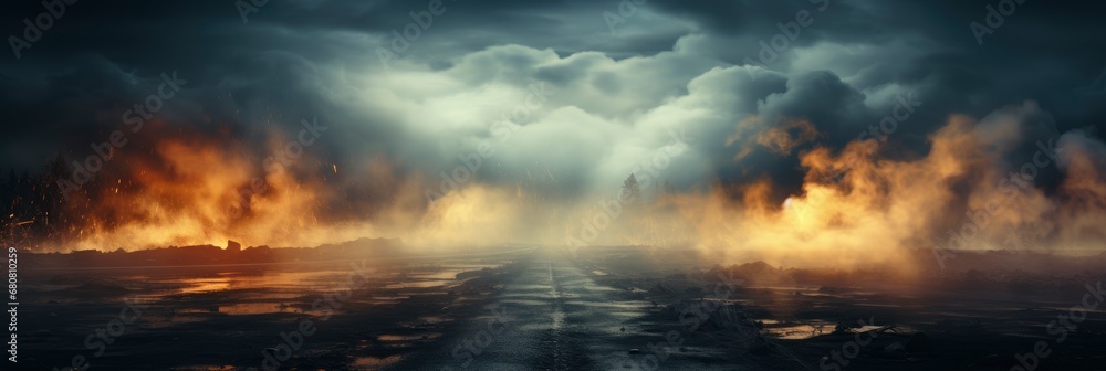Creative Blurry Outdoor Asphalt Background Mist, Banner Image For Website, Background abstract , Desktop Wallpaper