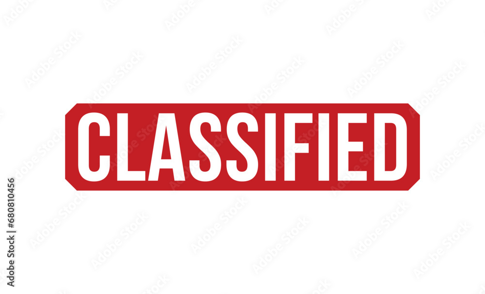 Classified stamp red rubber stamp on white background. Classified stamp sign. Classified stamp. Classified stamp red rubber stamp on white background. Classified stamp sign. Classified stamp.