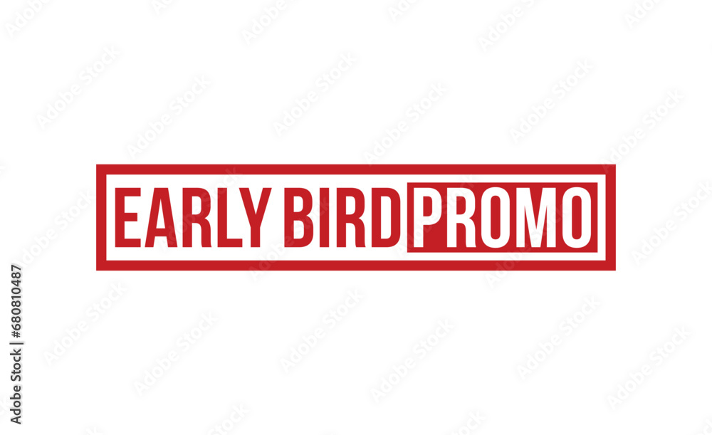 Early Bird Promo Red Rubber Stamp vector design. Early Bird Promo Red Rubber Stamp vector design.