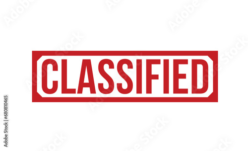 Classified stamp red rubber stamp on white background. Classified stamp sign. Classified stamp.