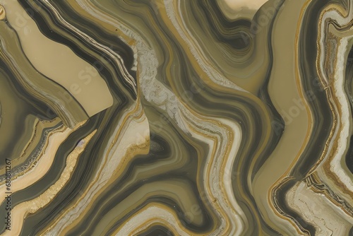 Luxurious Orion Olive ink marble-like abstract texture with Gold agate Tile