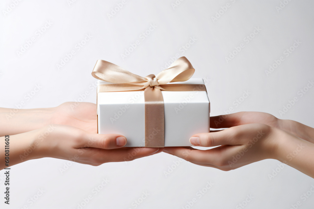 closeup hand sending gift to another hand, Christmas gift,Birthday present closeup hand sending gift to another hand, Christmas gift,Birthday present