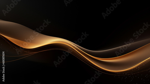 golden wave on black background luxury modern concept