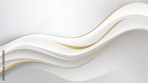 white abstract background luxury with line gold 3d paper cut style