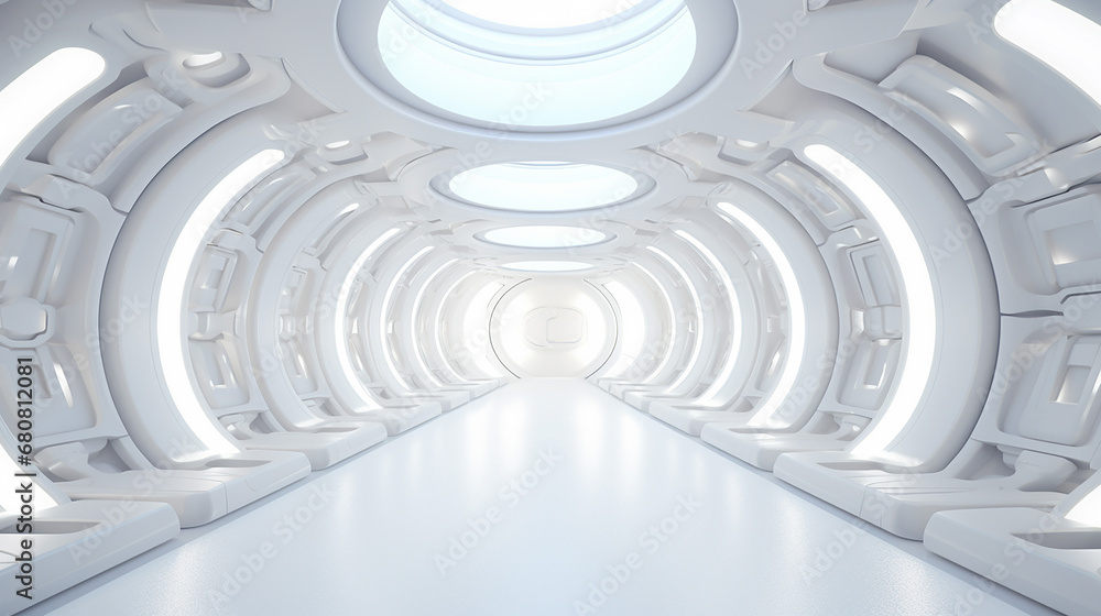 Obraz premium white futuristic background 3d rendering