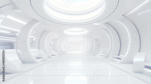 Fototapeta Naklejka Na Ścianę i Meble -  white futuristic background 3d rendering