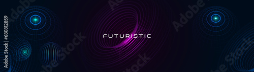 Gravity, gravitational waves concept. Physical and technology futuristic background.
