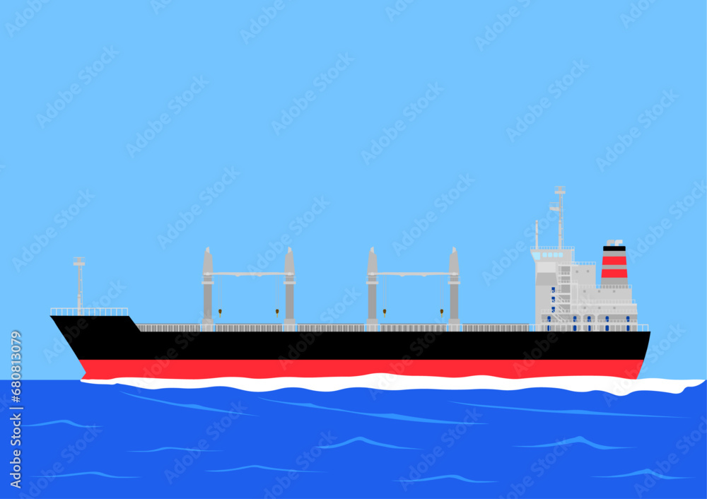Obraz premium 海を航行するばら積み船