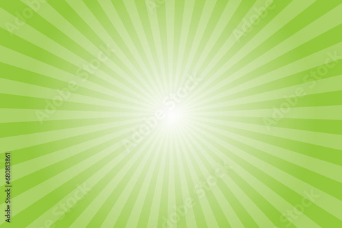 Chartreuse green retro vintage style background with sun rays. Abstract greenish yellow rectangle sunburst background template. Vector illustration