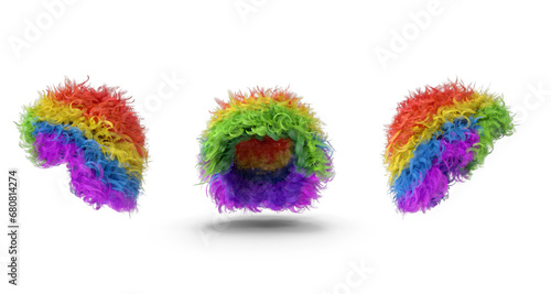 clown wig on transparent background