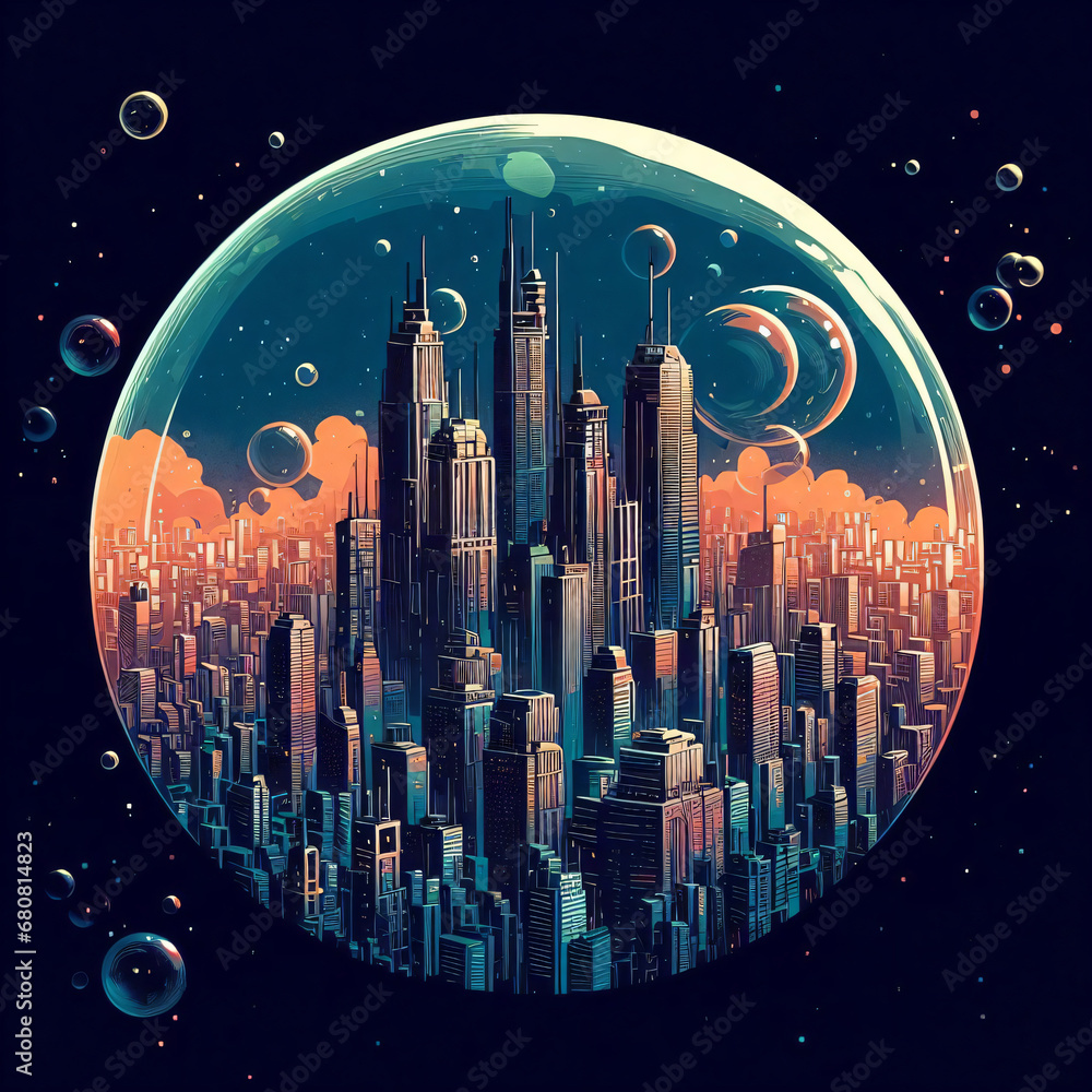 Obraz premium Bubble_Space_City
