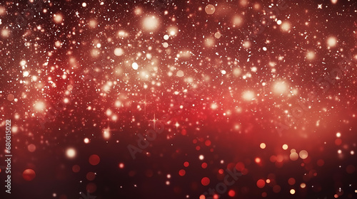 festive glowing blurred texture. red Christmas glitter background with stars.