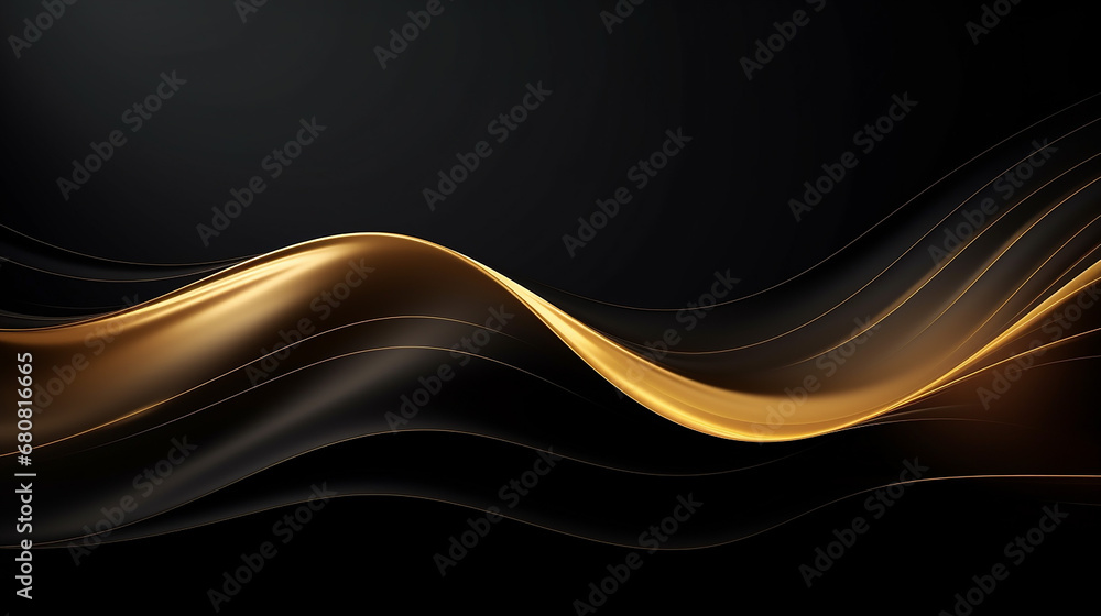 golden wave on black background luxury modern concept golden wave on black background luxury modern concept