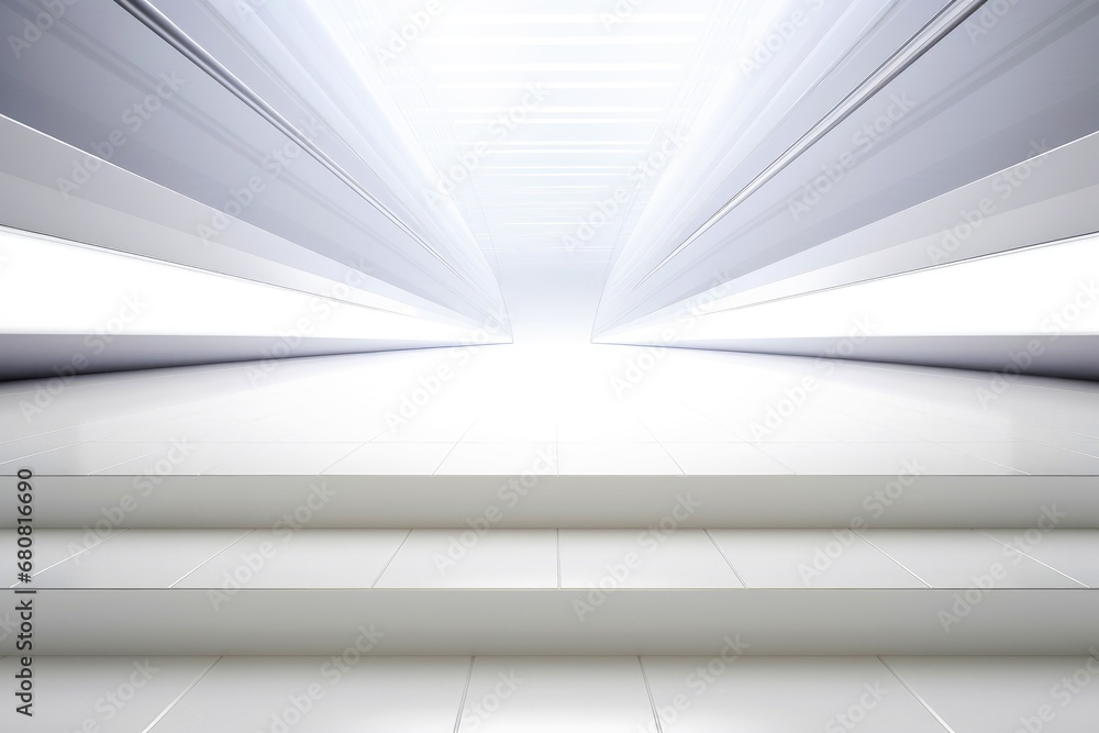 Fototapeta premium Abstract futuristic architecture background, Minimal technology white backdrop