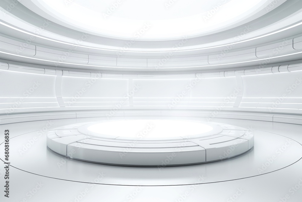 Abstract futuristic architecture background, Minimal technology white backdrop